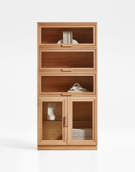 Wood And Glass Display Cabinet