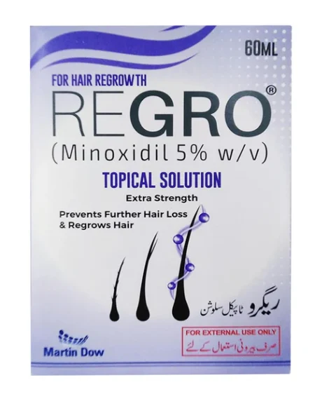 ReGro Topical Hair Regrowth Solution (Minoxidil 5%), 60ml - Martin Dow